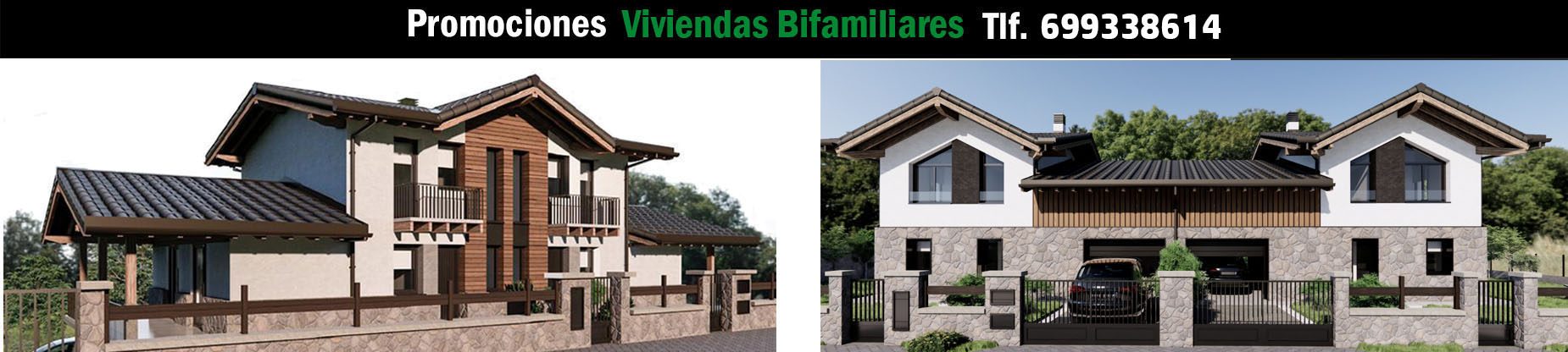 promociones de viviendas de madera bifamiliares en Morga